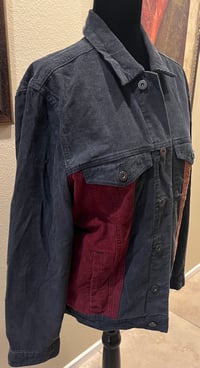 Image 3 of Vintage Gray/Brown/Wine Corduroy Jacket Sheriff Cowboy Cat