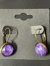 Happy Purple Resin Pendant Earrings