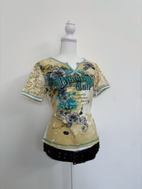 Image 1 of 00s Yellow tropical t shirt // M 