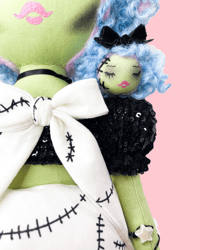 Image 2 of RESERVED FOR EMILY MEDIUM ART DOLL SPOOKY BOWTASTIC 