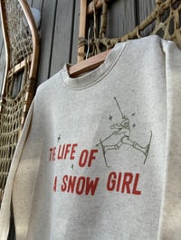 Image 3 of Life of a Snow Girl Skier Kids Crewneck