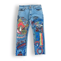 Image 1 of “Love your Mother” Earth Denim Jeans 