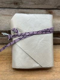 Image 1 of Little Leather Book, Pearlescent White & Lilac
