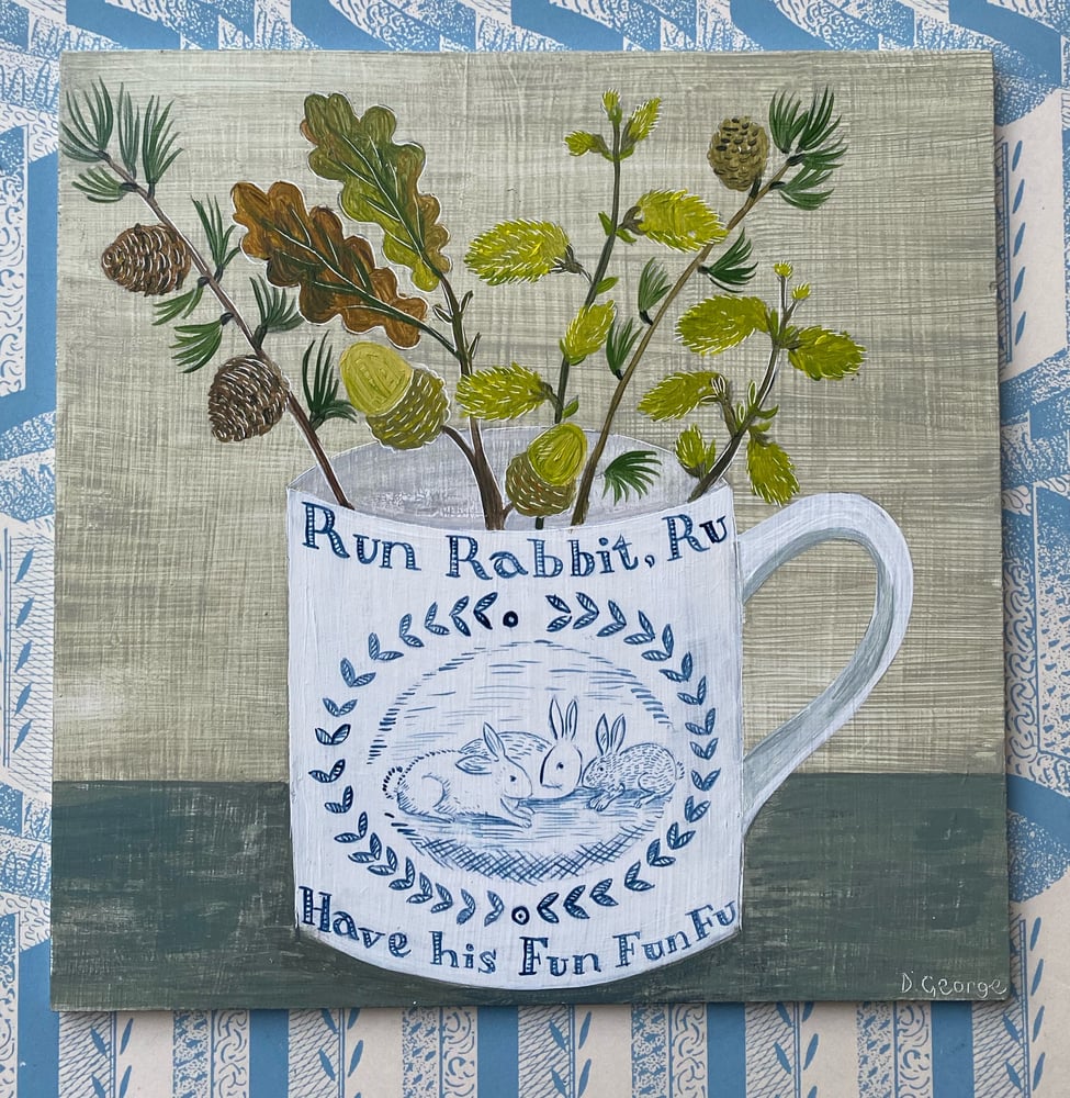 Image of Rabbit cup and acorns 