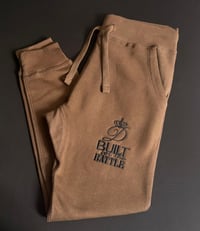 Image 1 of Chestnut Brown "D + Built for the Battle" Joggers (Already made/ready to ship) 