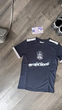 Image 2 of OG World Baller d’Élite- activefit T shirt Navy/ Steel Silver