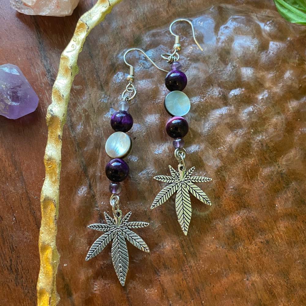 Image of purple punch kush earrings 