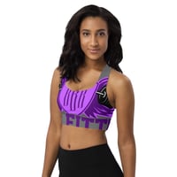 Image 4 of BOSSFITTED Purple and Grey Longline Sports Bra