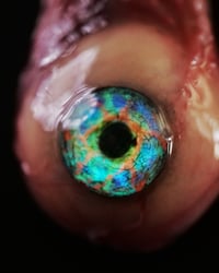 Image 9 of Optic Nerve-glow in the dark eye pendant with “eye shine” pupil