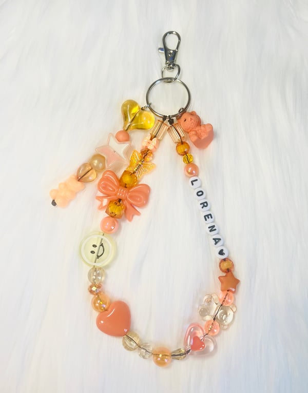 Image of Cute Orange Name Personalized Keychain