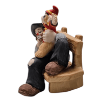 Image 2 of Emmett Kelly Jr Figurine Clown Sitting On Bench and Monkey Hobo