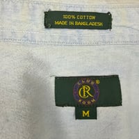 Image 6 of Light Blue Distressed Short Sleeve Button Down Club Room Shirt - Size M Men’s