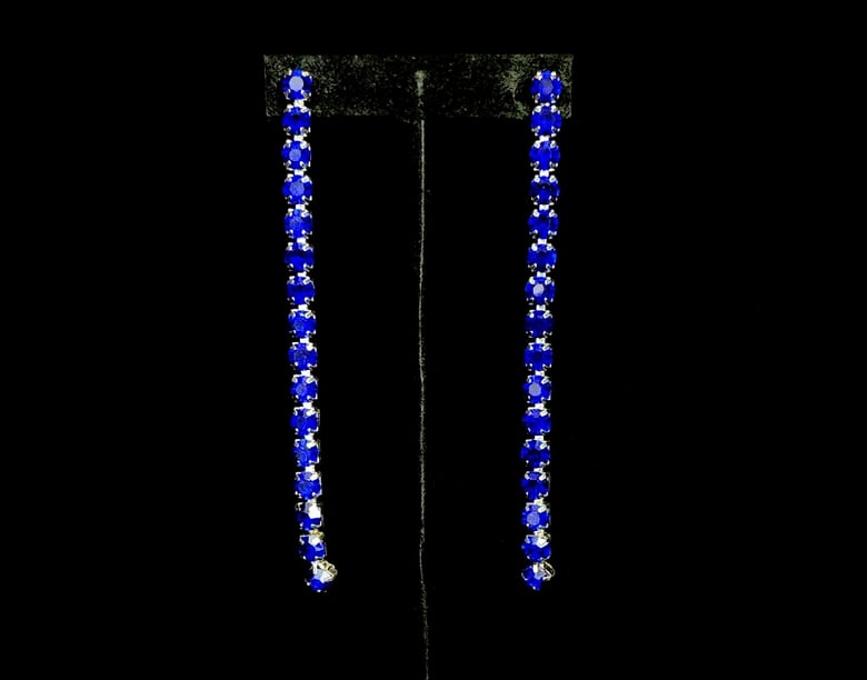 Image of Royal Blue Dangling Pierced Earrings 