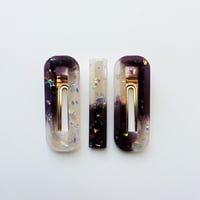 Image 2 of Black/White Sparkle Hair Clip Set (3)