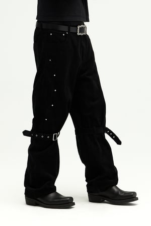 Image of EQUALNEAR - Rover Cord Pants (Black)