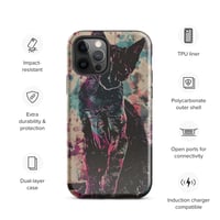 Image 12 of Colorful Watercolor Paint Splatters Black Cat Tough Case for iPhone®