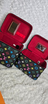 Image 3 of Black colorful 2pc keepsake/travel makeup set