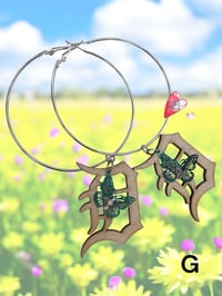 Image 8 of Detroit D Butterfly Hoops Earrings