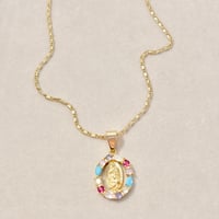 Image 2 of Multi Color Virgencita Necklace 