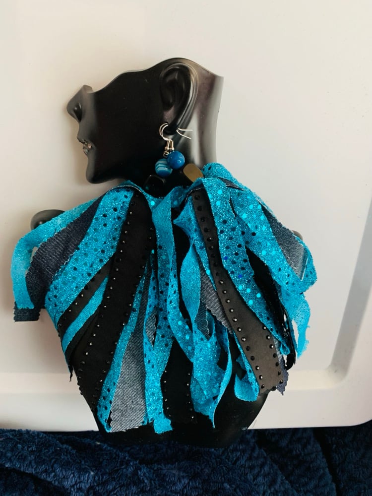 Image of Blue Tassel Earrings 