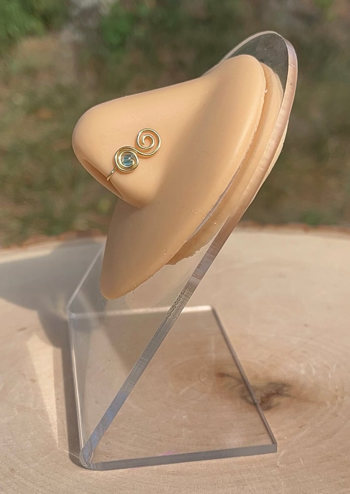 Image of Beaded Swirl Nose Cuff 