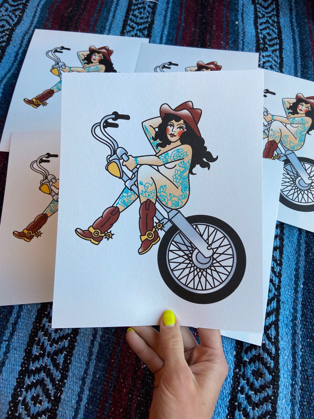 Chopper cowgirl print