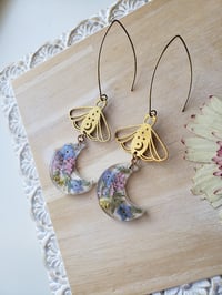 Floral Spring Moth Earrings 