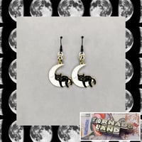 Image 1 of Cat Napping on the Moon Earrings