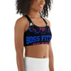 BOSSFITTED Black Neon Pink and Blue Sports Bra