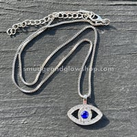 Image 2 of NEW* Silver Rhinestone Evil Eye Necklace 