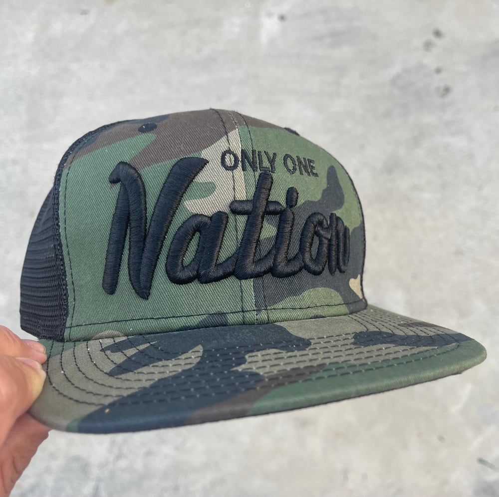 Only One Nation New Era camo trucker 