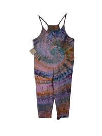 Image 3 of S/M Cotton Blend Knit Pocket Jumpsuit in Muted Spiral Ice Dye