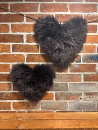 Image 2 of Sheepskin DARK BROWN Wool Leather Shearling Pieces in Roundish Natural Shapes