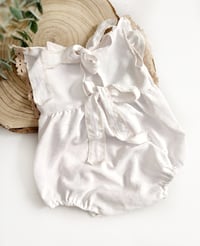 Image 4 of Boho photosession body | Giuseppina romper | age 12 months | white