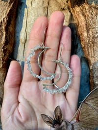 Image 8 of Crystal Encrusted Crescent Moon Earrings