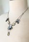 Image of Feminine Art Nouveau Fire Moss Aquamarine Citrine Draped Chain Necklace