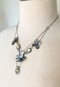 Image of Feminine Art Nouveau Fire Moss Aquamarine Citrine Draped Chain Necklace