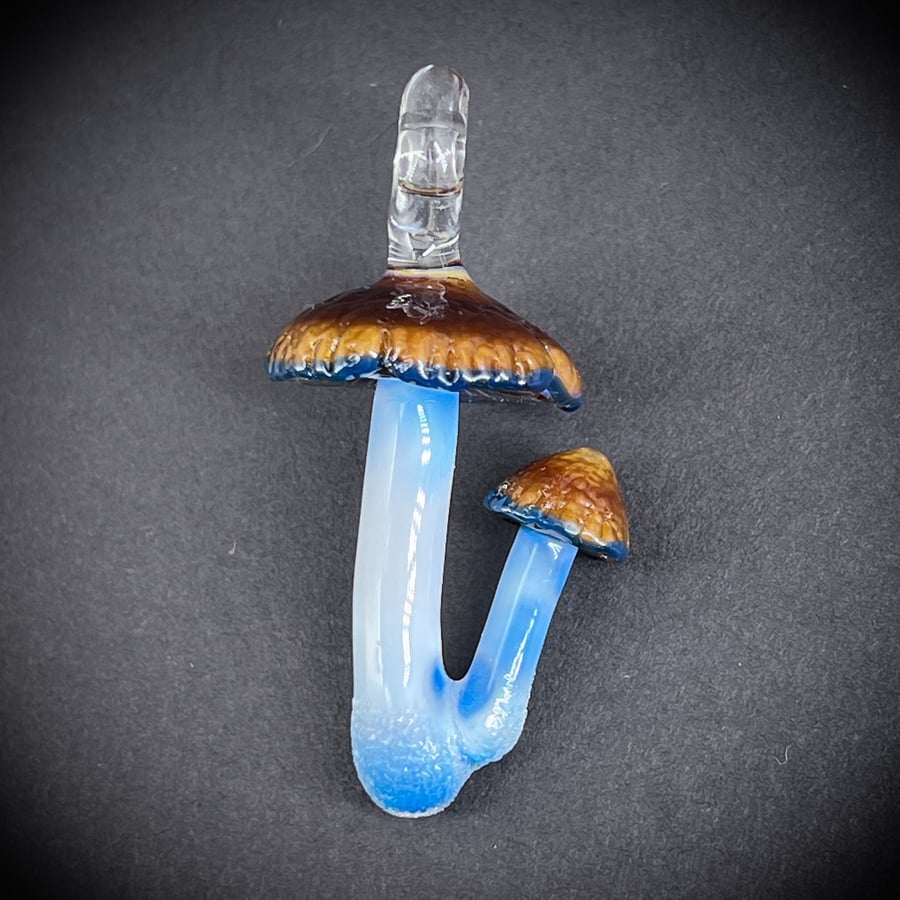 Image of Double Blue staining Mushroom Pendant