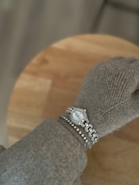 Image 3 of Beautiful Silver Tone Crystal Adorned Croton Ladies Watch 