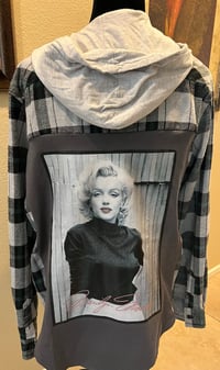 Vintage Gray/Green/Black Hoodie Flannel Marilyn Monroe