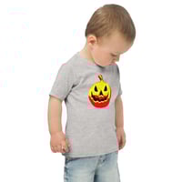 Image 1 of Toddler jersey t-shirt - Jack O Lantern Vintage Red-Yellow