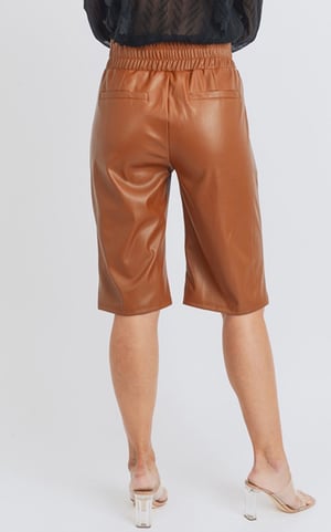 Shay Faux Leather Bermuda Shorts 