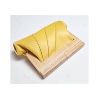 Image 1 of Daffodil Leather & Timber Clutch  