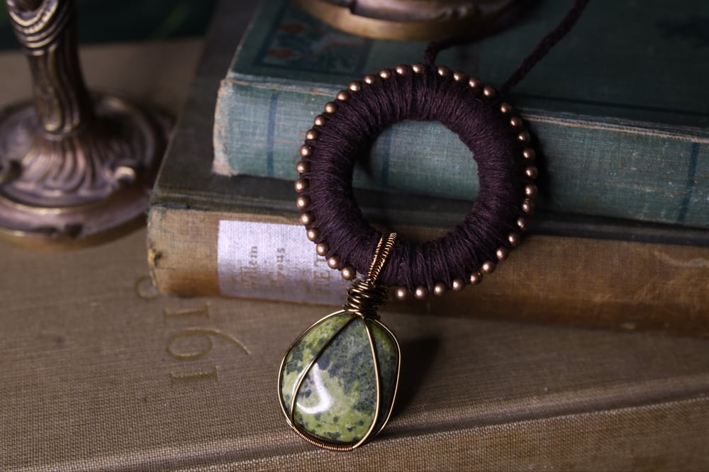 Image of Brown hemp cord serpentine necklace