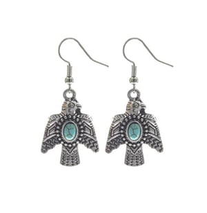 Image of Crave Silver Turquoise Bird Earrings