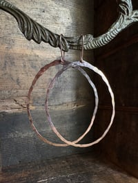 Image 3 of 14k rose gold-filled hammered hoops 