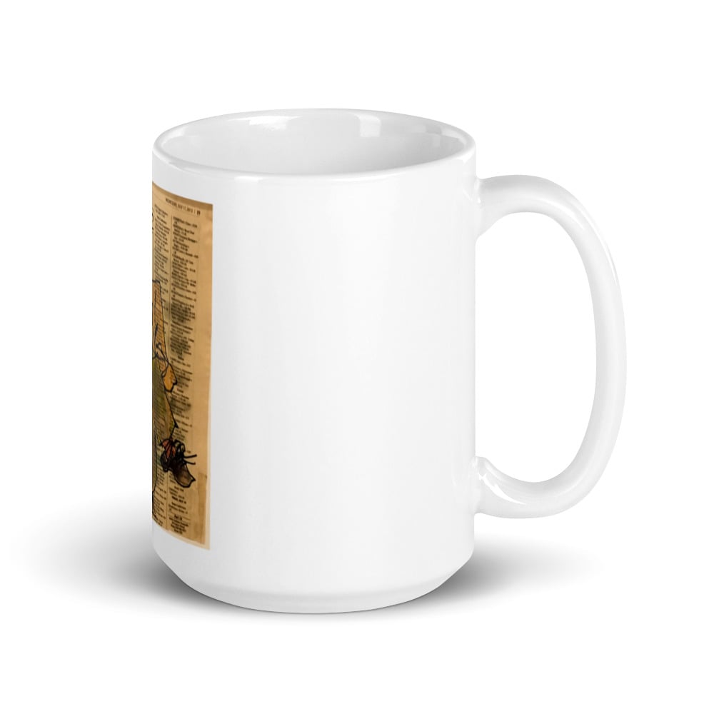 "On the Way to the Courthouse" White glossy mug