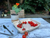 Image 2 of Inlaid rectangular server, white stoneware