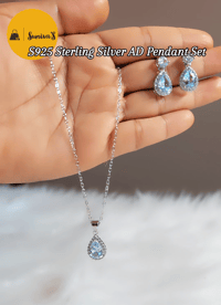 Image 2 of Suvina_S925 Sterling Premium Quality AD Pendant set Copy Copy
