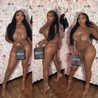 Image 1 of Brown Hoody Fishnet Bodysuit